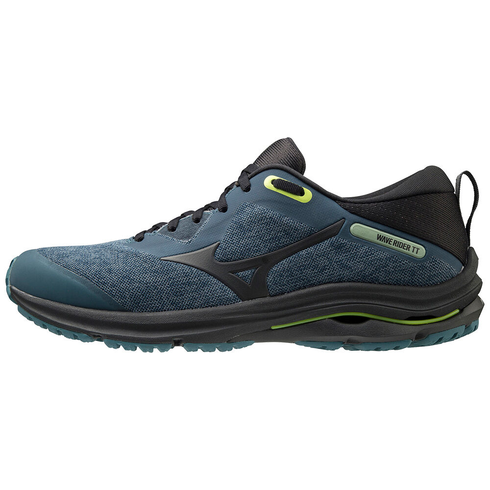 Tenis Para Trilha Mizuno Wave Rider Tt 2 - Homem - Azul Marinho/Luz Verdes - ROYGP5614